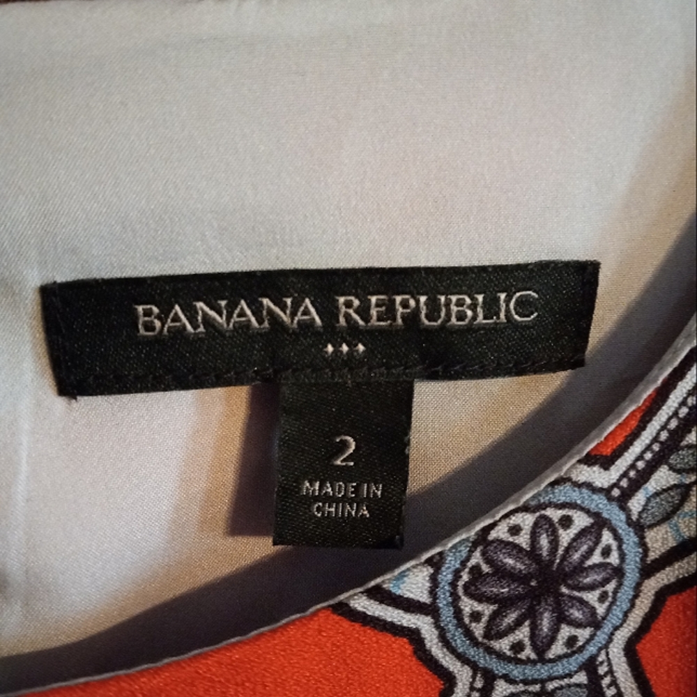 Banana Republic: boho/paisley short sleeve multi-colored dress 🧡 - Picture 4 of 4